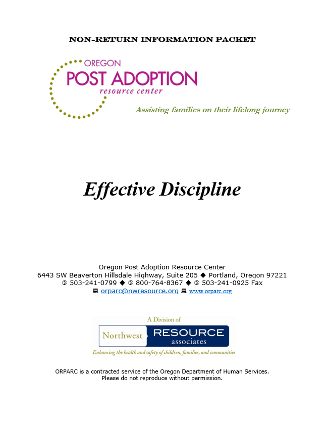 Title details for Effective Discipline by Oregon Post Adoption Resource Center - Available